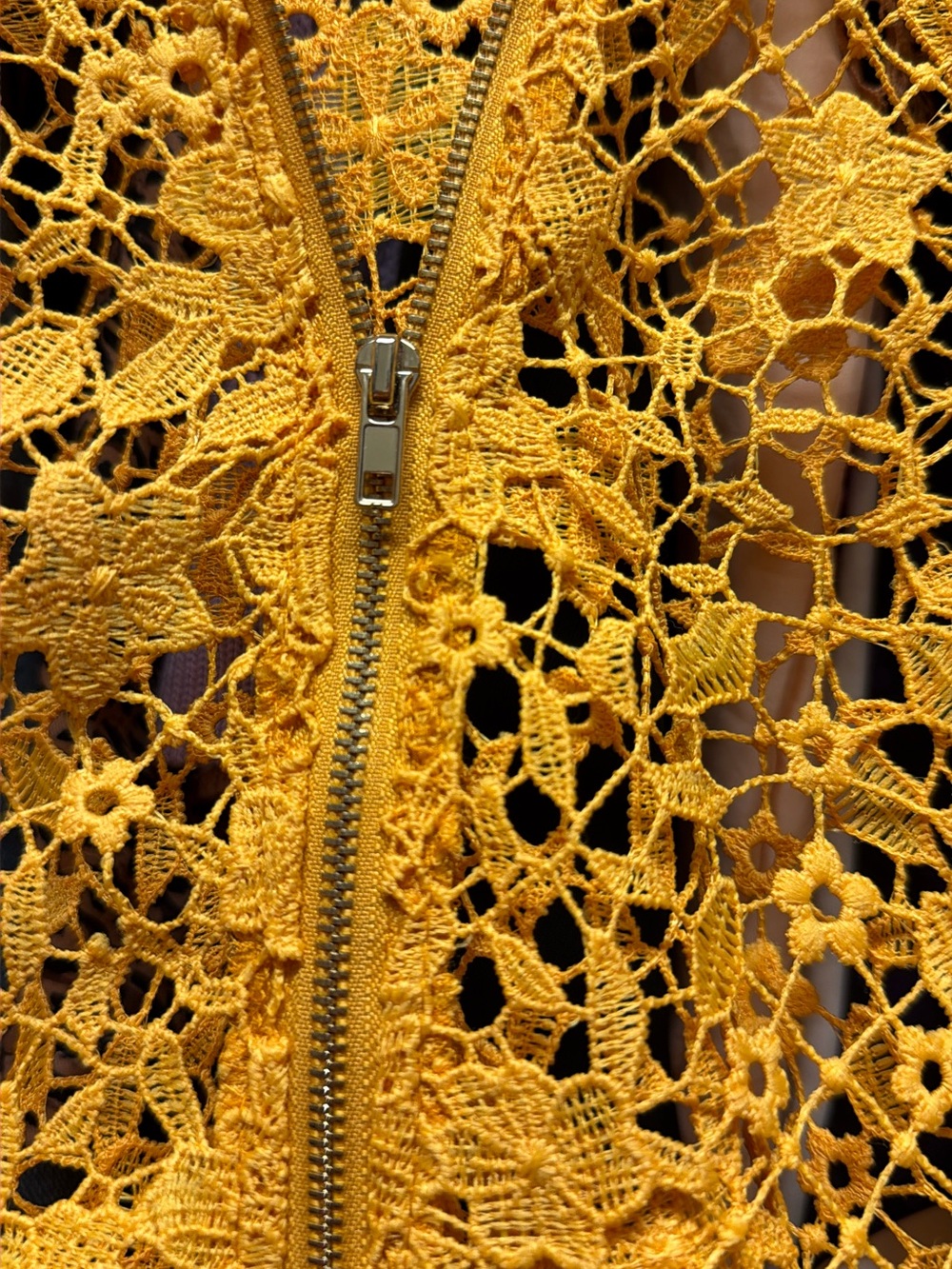 BOLD elements Golden Crochet Mesh Top - Picture 3 of 4